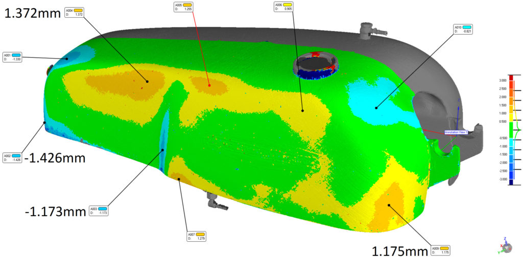 Aermacchi tank 3D compare after averaging