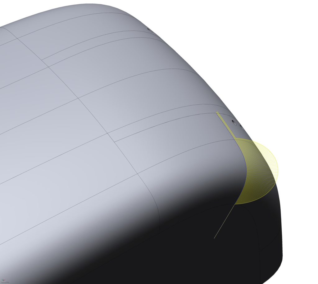 Aermacchi tank curvature plot