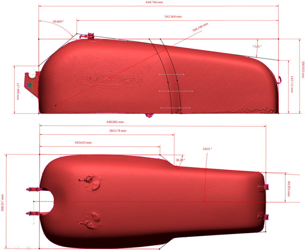 Aermacchi tank with general 2D measurement