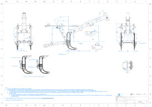 Harley-Davidson Aermacchi CRTT overview assembly drawing with forging data
