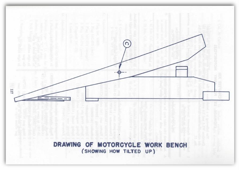 Work bench - showing the pivot