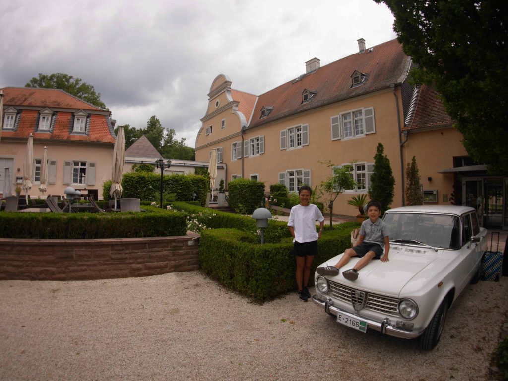 Sweet hotel, wife, boy and car.