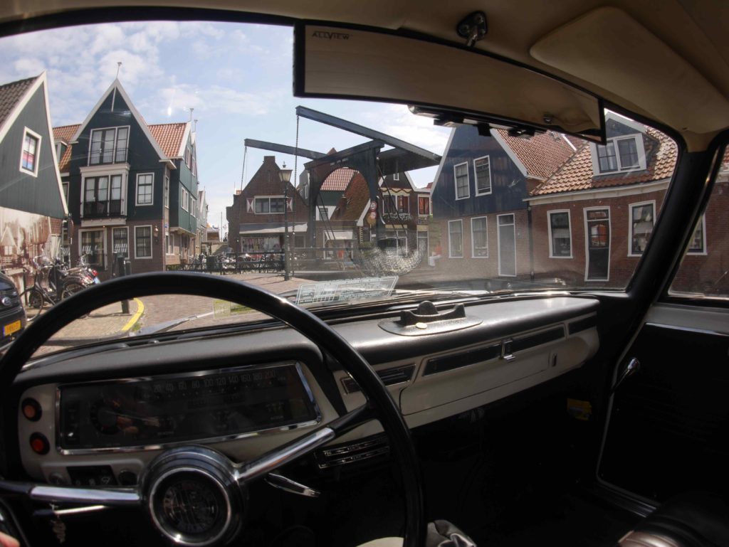 Approaching the draw bridge in Volendam.