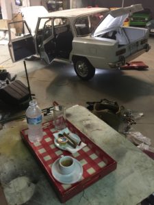 Working on the car, and having some espresso. Fantastic.