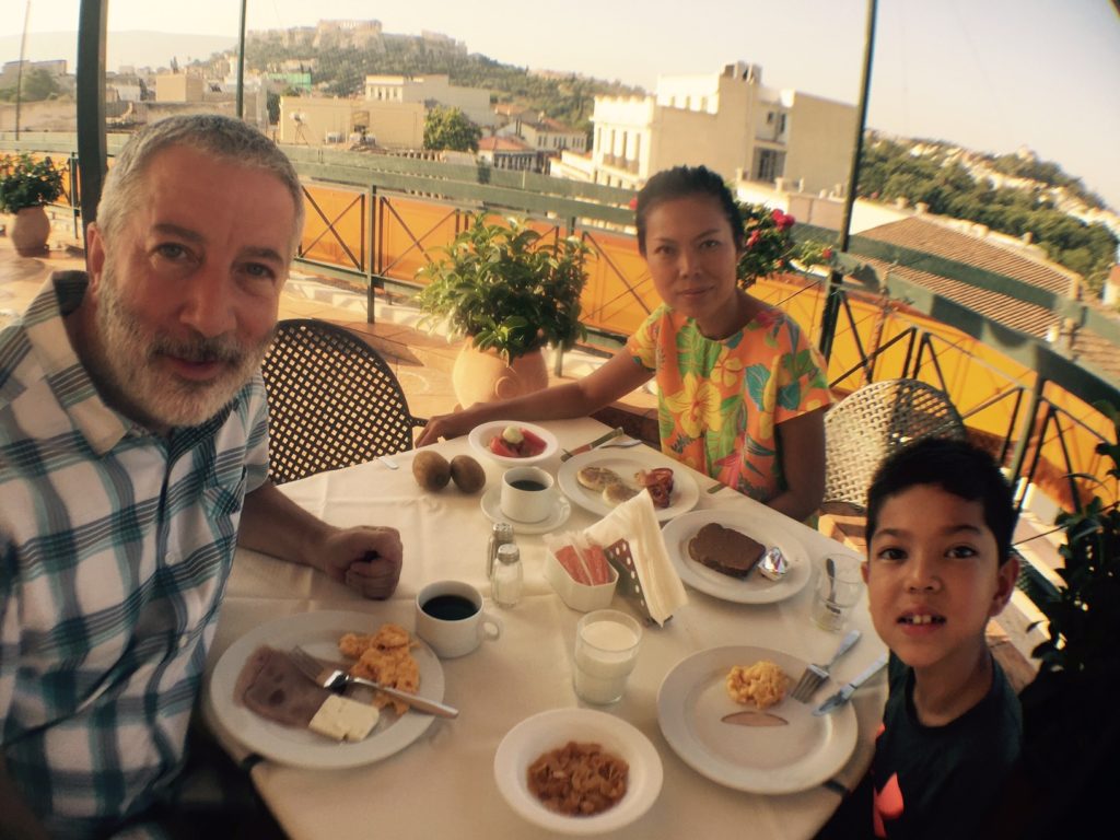 Athens Jason Inn, good breakfast, view of Acropolis.