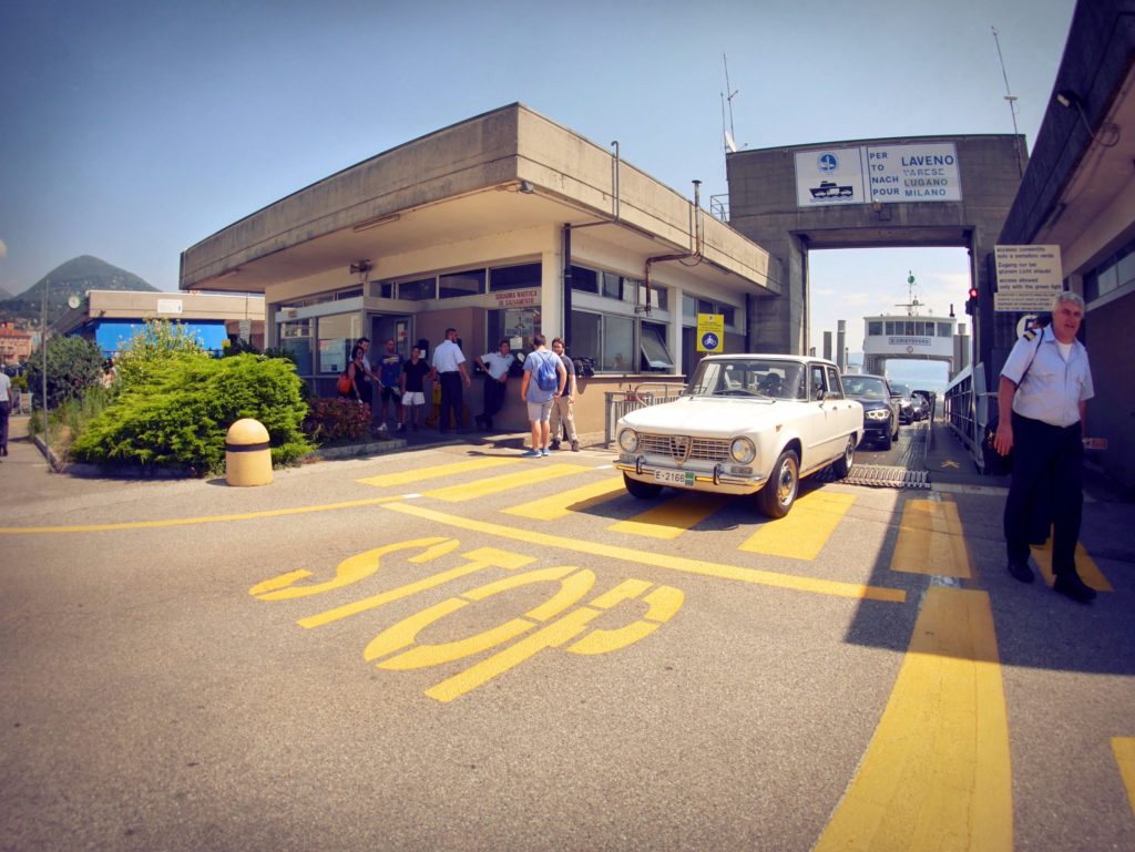 Getting off the ferry.