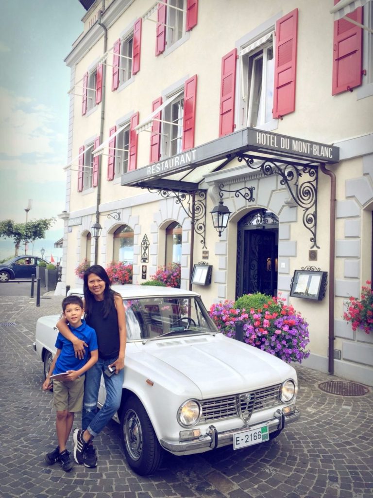 The front door of Hotel du Mont Blanc.