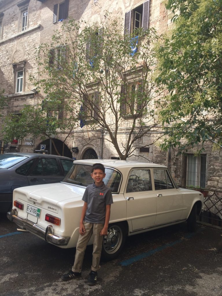 Perfect parking spot, in front of Hotel Anna.