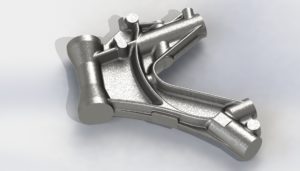 Harley 45 Steering head forging, 3D computer render from drawings.