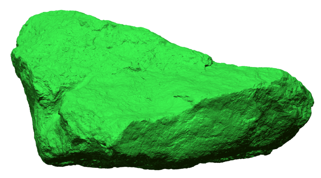 3D scan data of a rock laser scanned with Creaform Metra. Very high resolution.