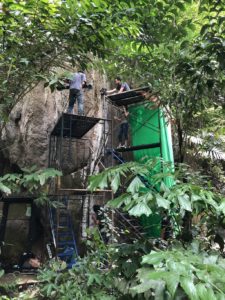 The calcium/lime deposit is about 7 meters tall and 1.5 meters wide.