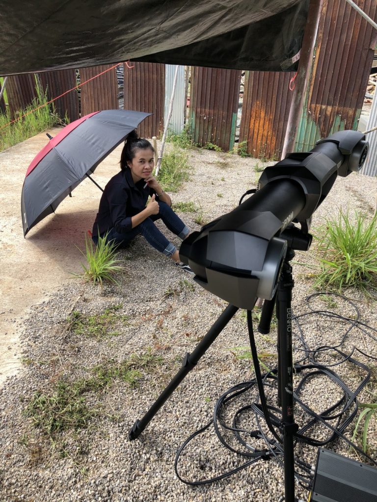 Orn in the shade and always on the phone organising things. The Metra C-track always casting a watchful eye and tracking the Creaform Metra 3D laser scanner.