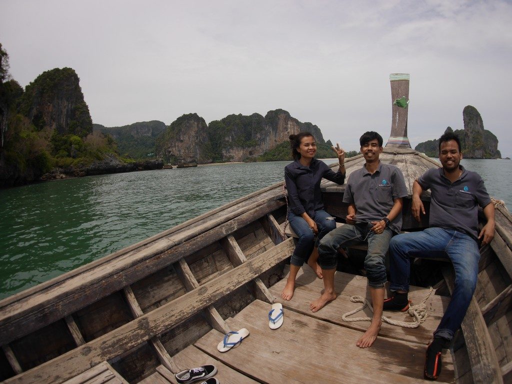 On the way to Railay Beach!!! Straight from work, as the boss needs to catch a flight in 4 hours!