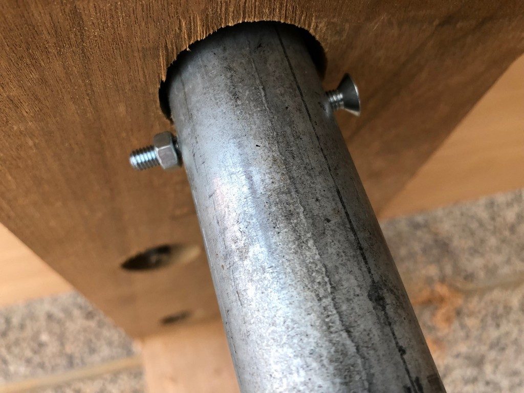 One way to keep the pipe from sliding around - details matter.