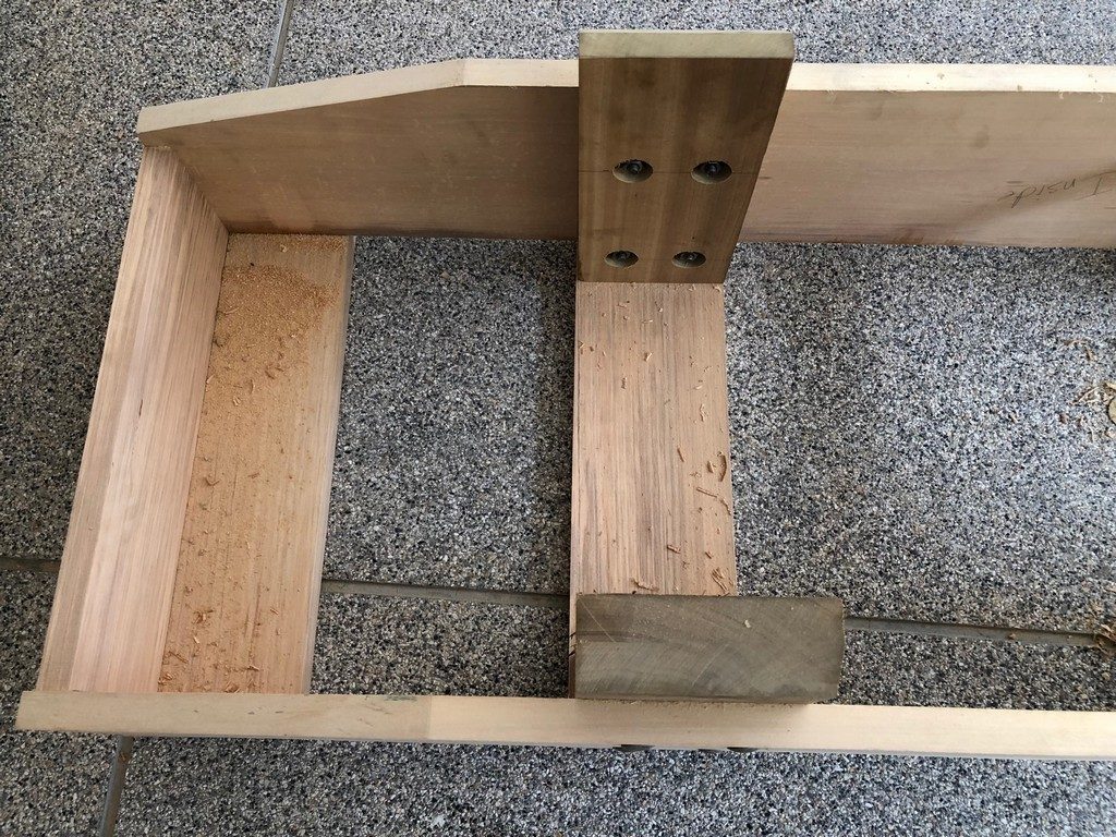 Joinery on the bottom of the work bench is easy to see.