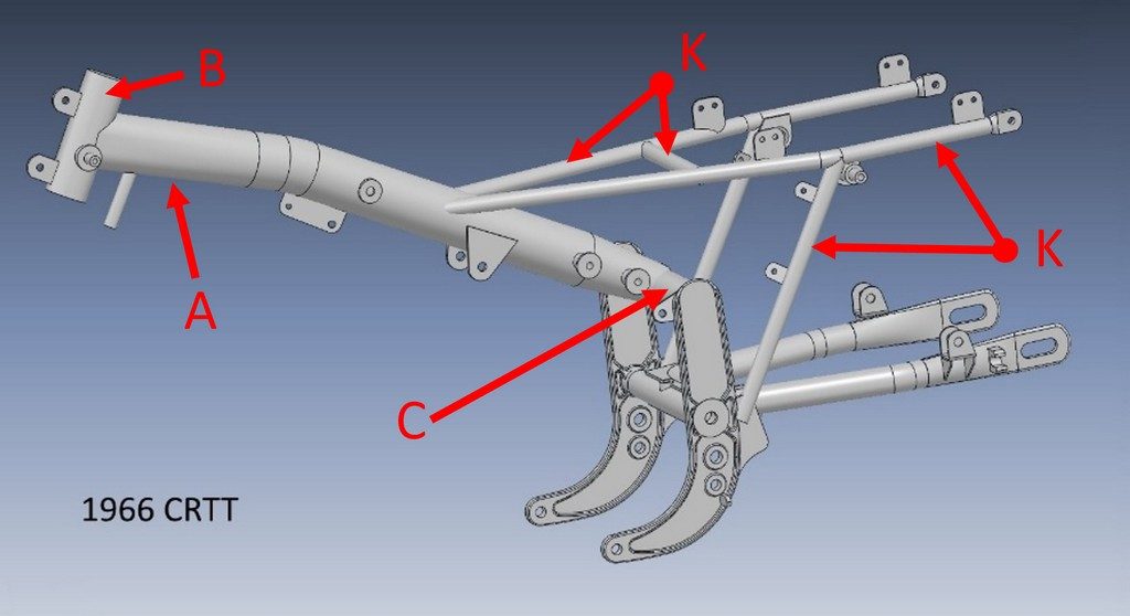 Aermacchi 1966 CRTT frame tube sizes.