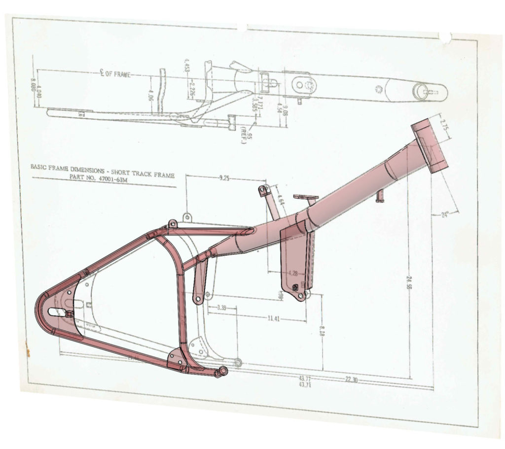 Front view superimposed on the drawing, simple view.