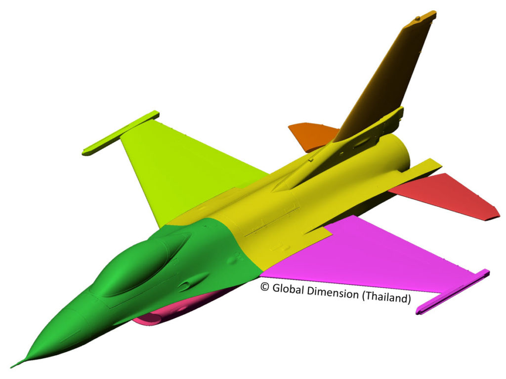 F-16 scanned model using Creaform, Geomagic, DesignX, Wrap,SolidWorks