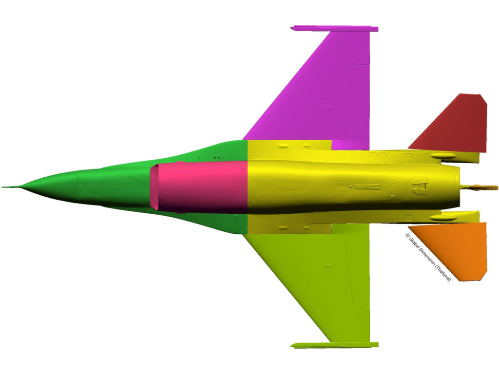 F-16 scanned model using Creaform, Geomagic, DesignX, Wrap, SolidWorks