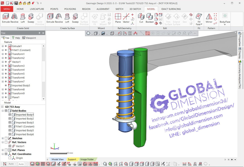 We use 3D Systems Geomagic DesignX for this drawing.