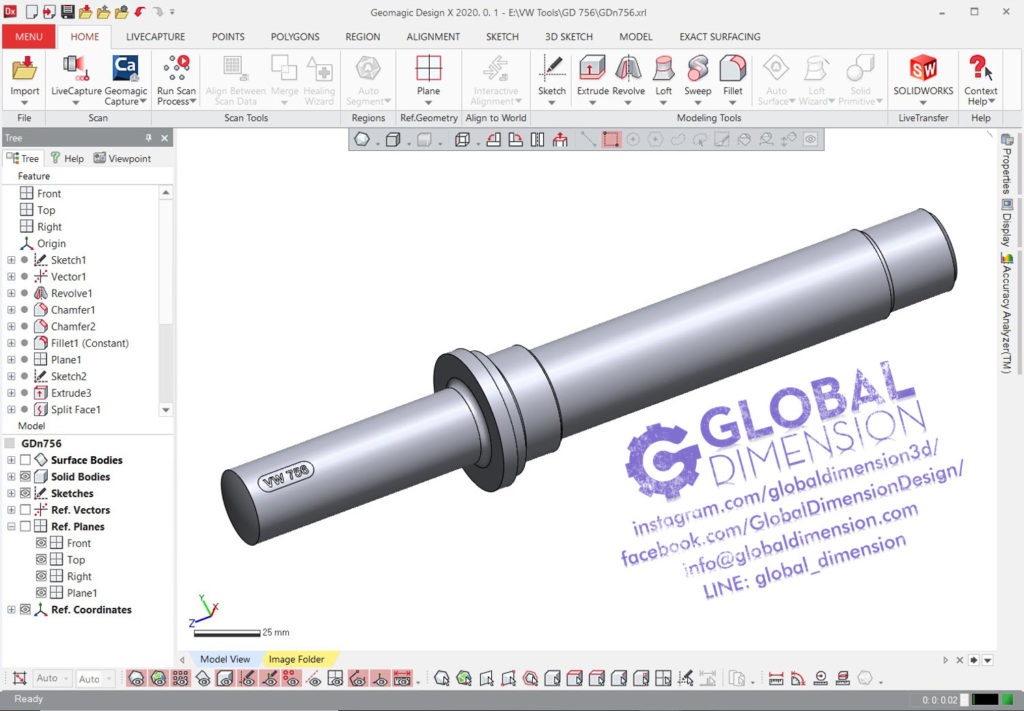 We use 3D Systems Geomagic DesignX for this drawing.