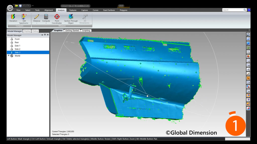 We used Creaform Metra for 3D scanning, 3D Systems Geomagic Design X, Wrap, and Solidworks.