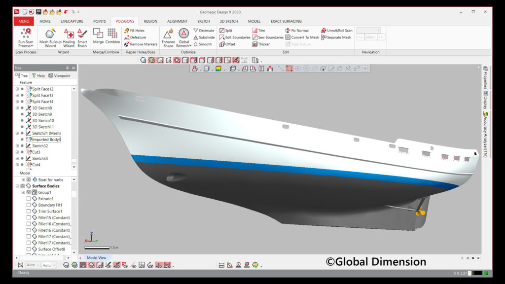 We used Creaform Metra for 3D scanning, 3D Systems Geomagic Design X, Wrap, and Solidworks.