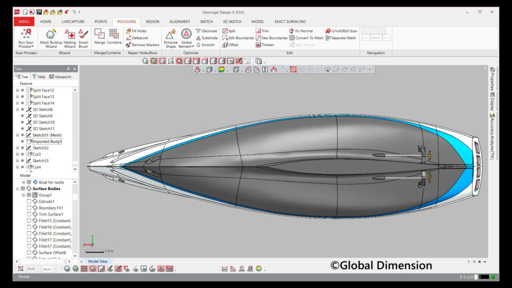 We used Creaform Metra for 3D scanning, 3D Systems Geomagic Design X, Wrap, and Solidworks.