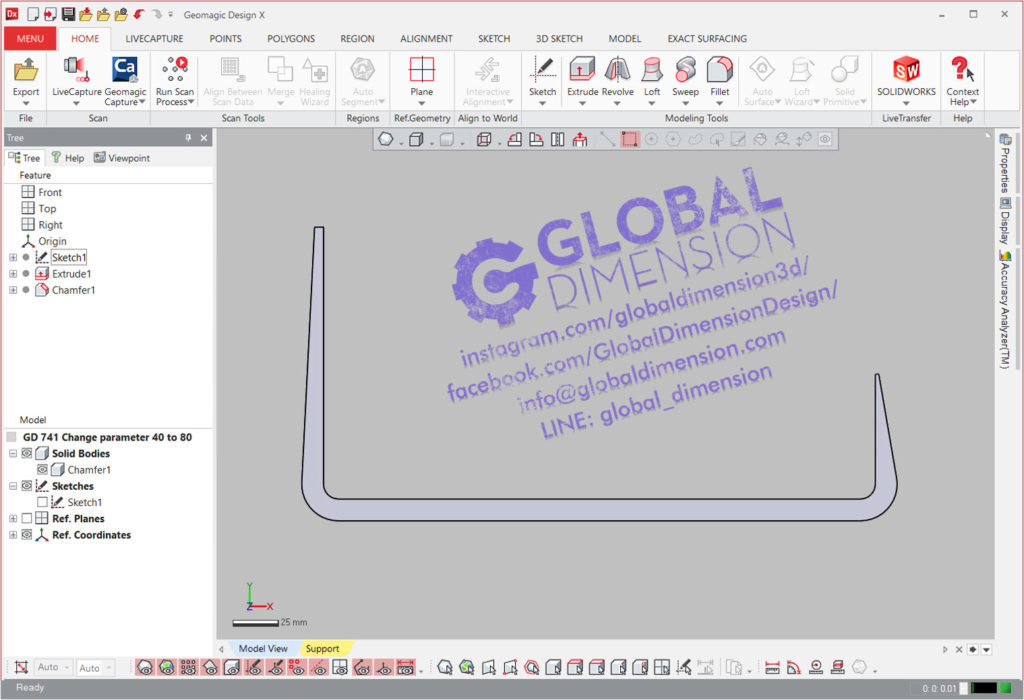 Reproducing a part using Creaform, Geomagic DesignX, Wrap and SolidWorks