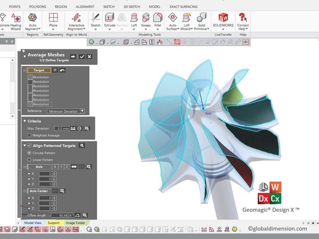 We use SolidWorks, 3D Systems Geomagic DesignX, Creaform Metra and Creaform C-track, along with Faro Quantum arm and Faro LLP laser for 3D scanning.