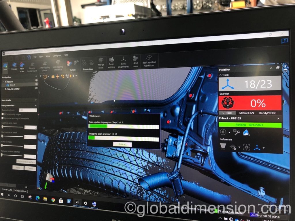 3D Laser scan using a Creaform Metra  C-Track  SolidWorks Fusion360
