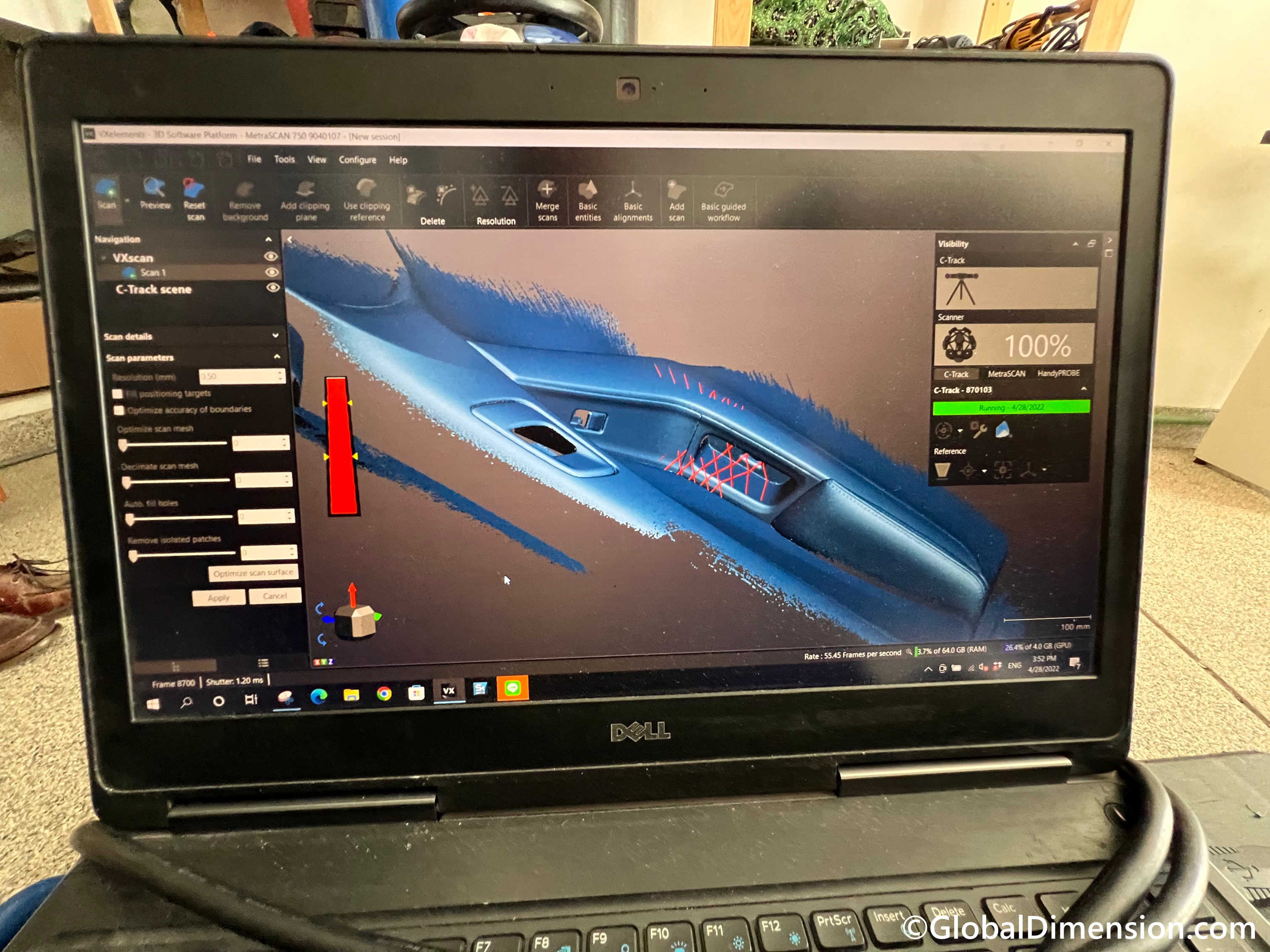 สร้าง CAD ไฟล์ โดย Creaform, Metra, C-Track, VX Elements, 3D Systems, Geomagic, DesignX, Wrap, และ SolidWorks.