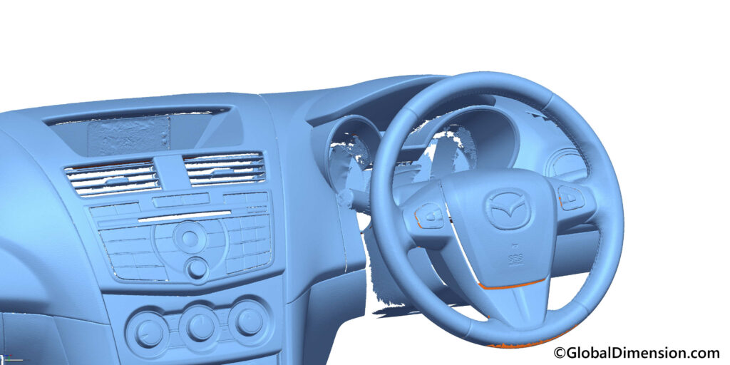 สร้าง CAD ไฟล์ โดย Creaform, Metra, C-Track, VX Elements, 3D Systems, Geomagic, DesignX, Wrap, และ SolidWorks.